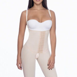 Braless full body long body shaper with suspender straps - Contour